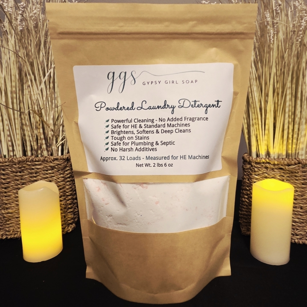 GGS Powdered Laundry Detergent 32 Loads 2 lbs 6 oz With Wooden Scoop